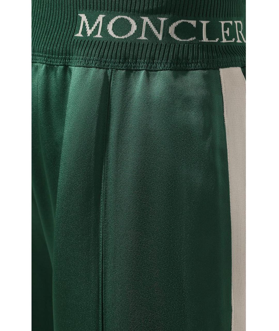 MONCLER Зеленые прямые брюки, фото 4