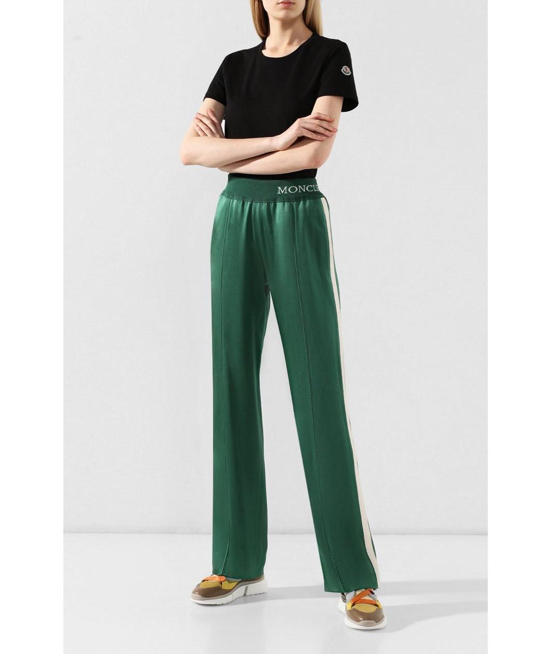 MONCLER Зеленые прямые брюки, фото 7