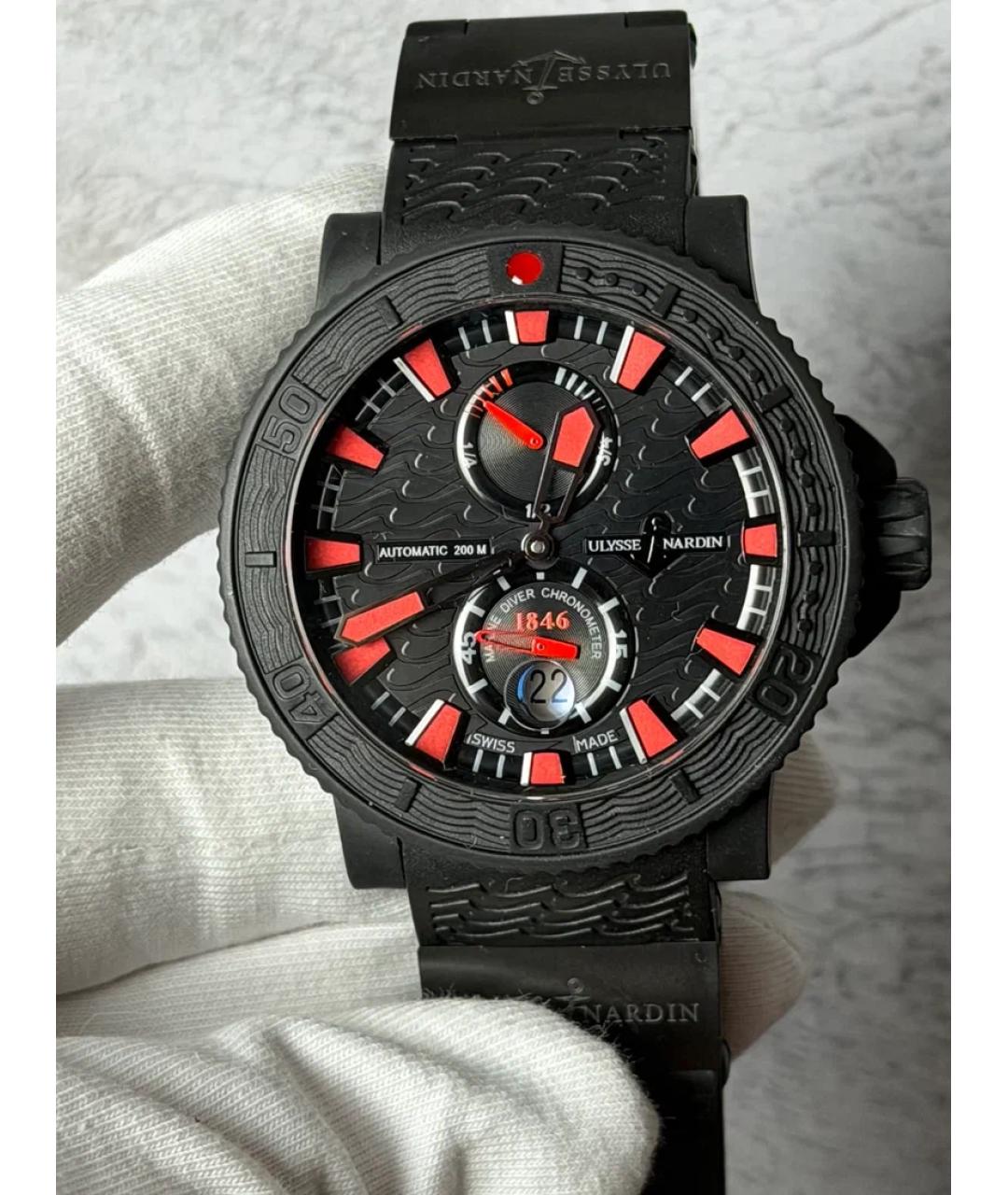 Ulysse Nardin Черные стальные часы, фото 2