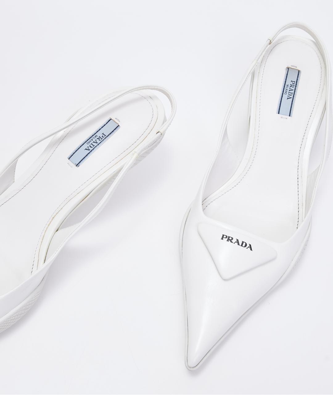 PRADA Белые кожаные туфли, фото 4