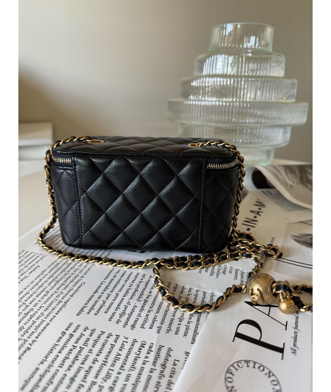 CHANEL Черная кожаная сумка через плечо, фото 3