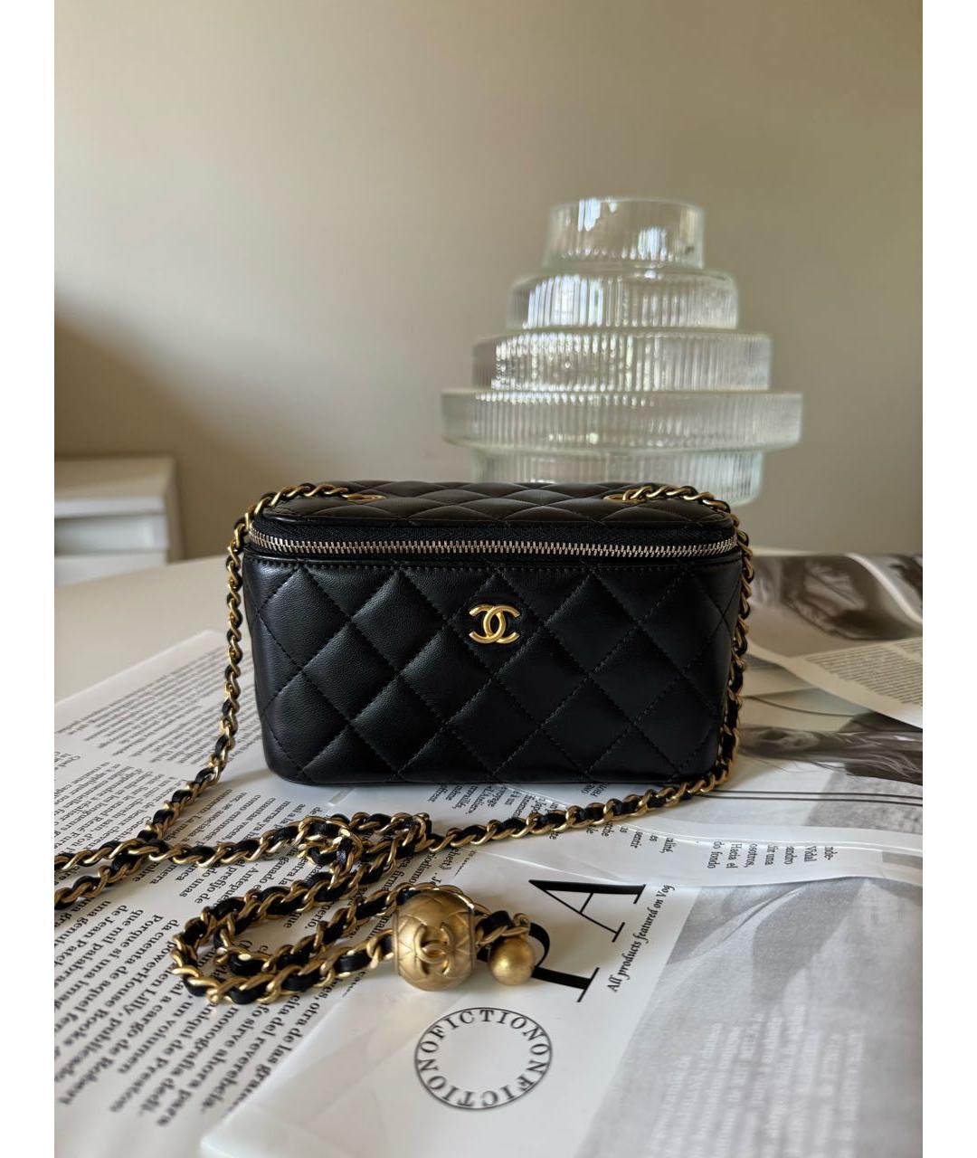 CHANEL Черная кожаная сумка через плечо, фото 9
