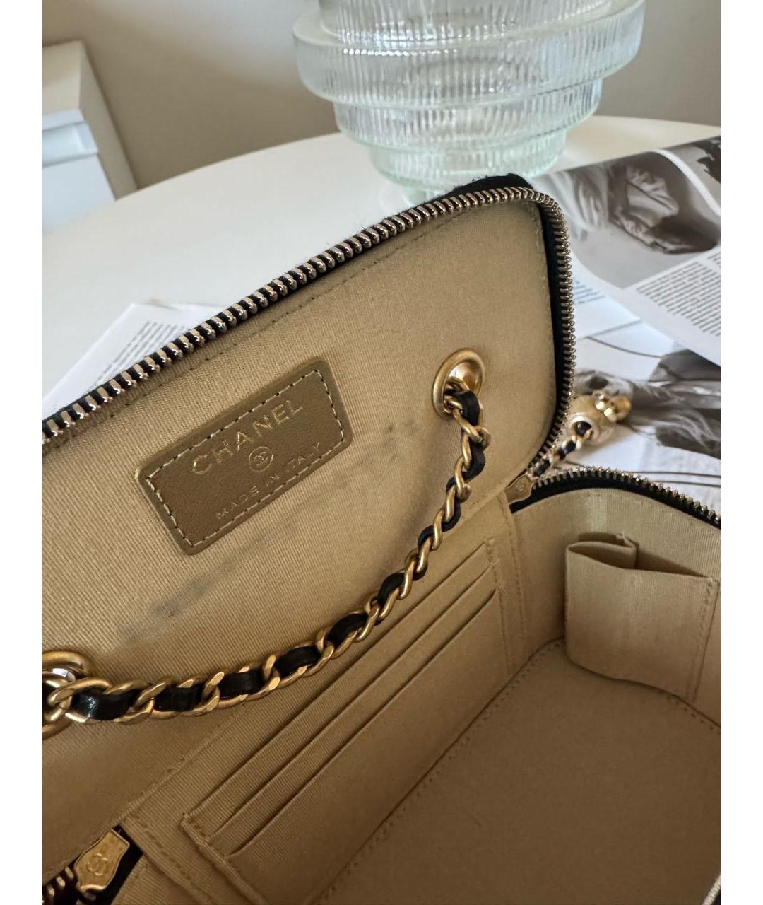 CHANEL Черная кожаная сумка через плечо, фото 7