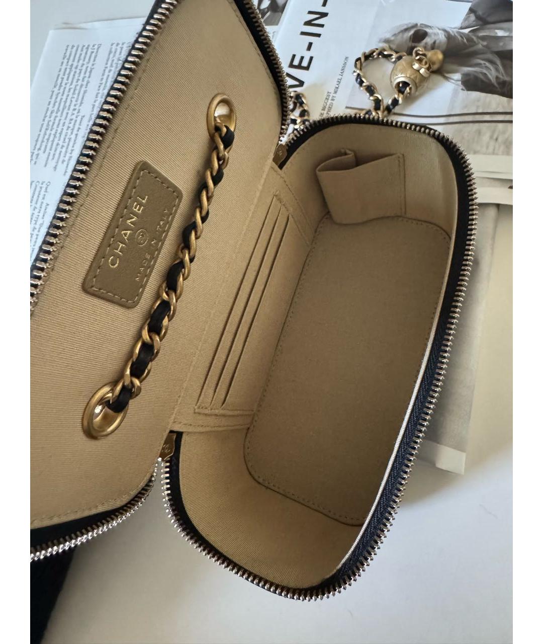 CHANEL Черная кожаная сумка через плечо, фото 6