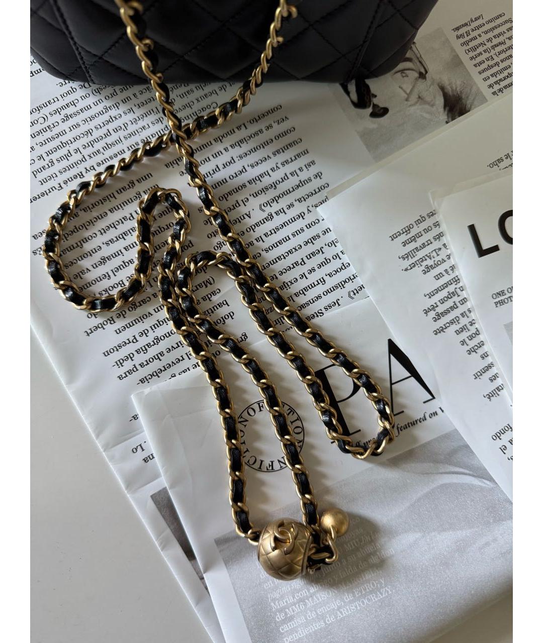 CHANEL Черная кожаная сумка через плечо, фото 5