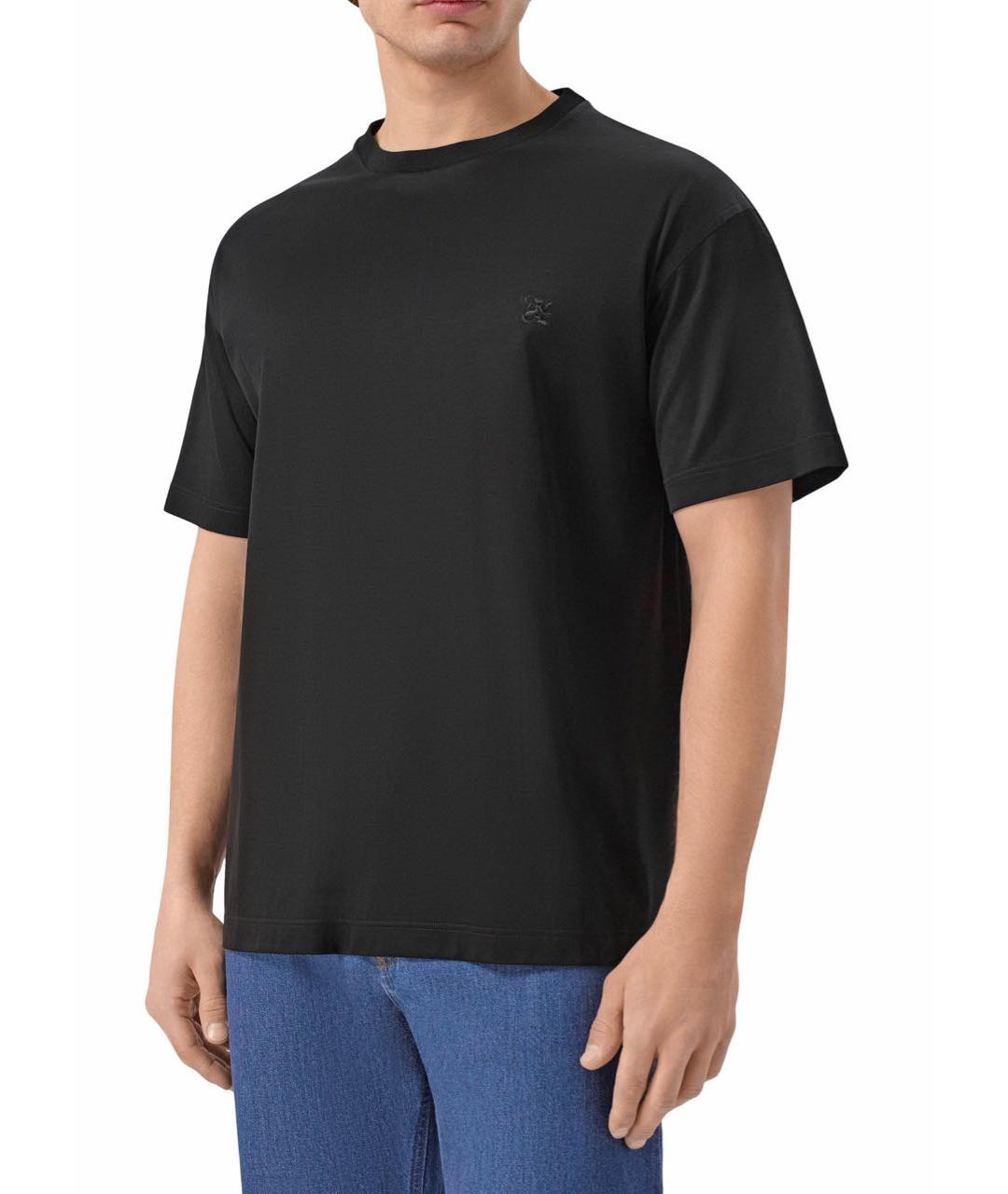 ZILLI Черная хлопковая футболка, фото 2