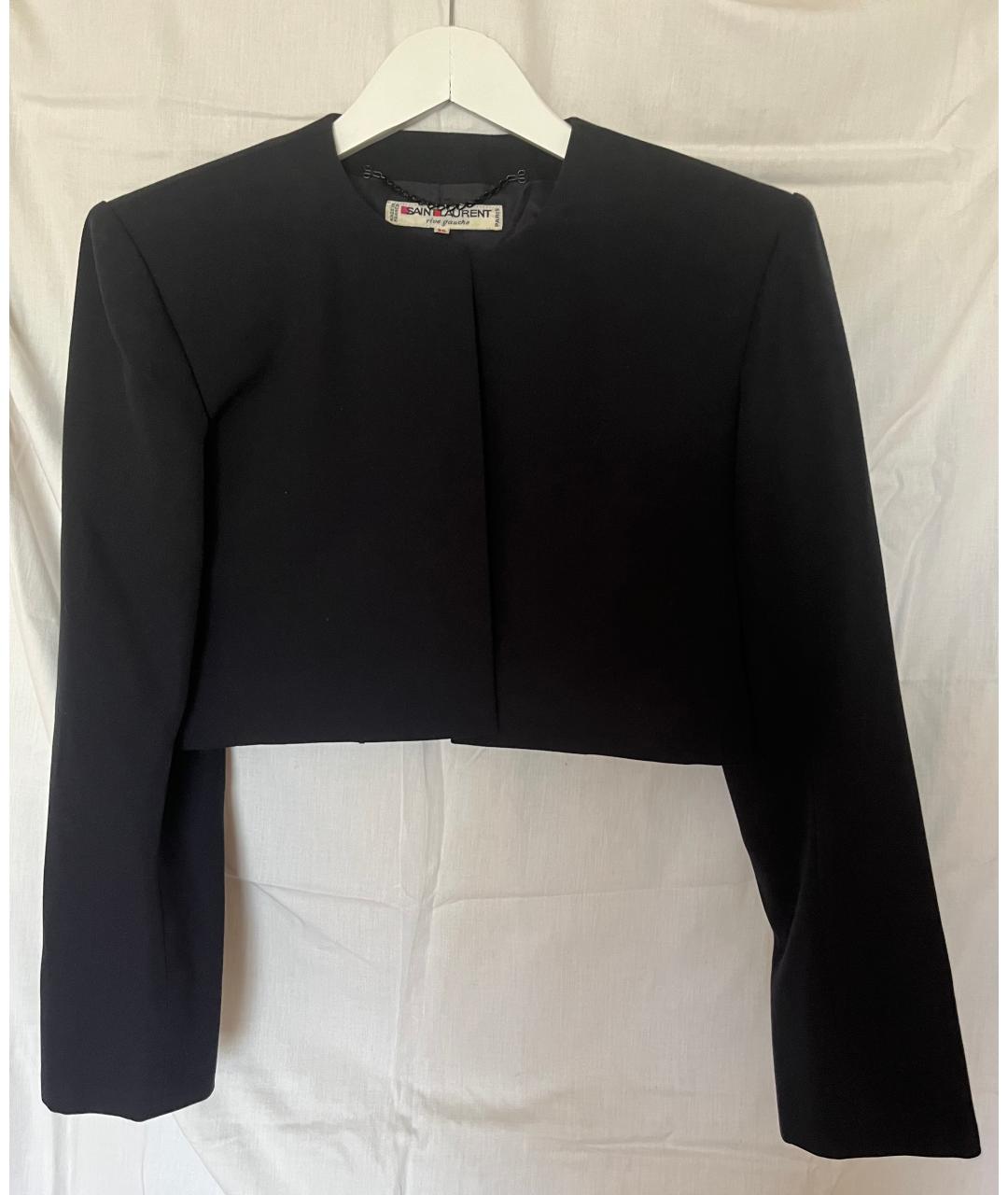 SAINT LAURENT Темно-синий шерстяной жакет/пиджак, фото 6