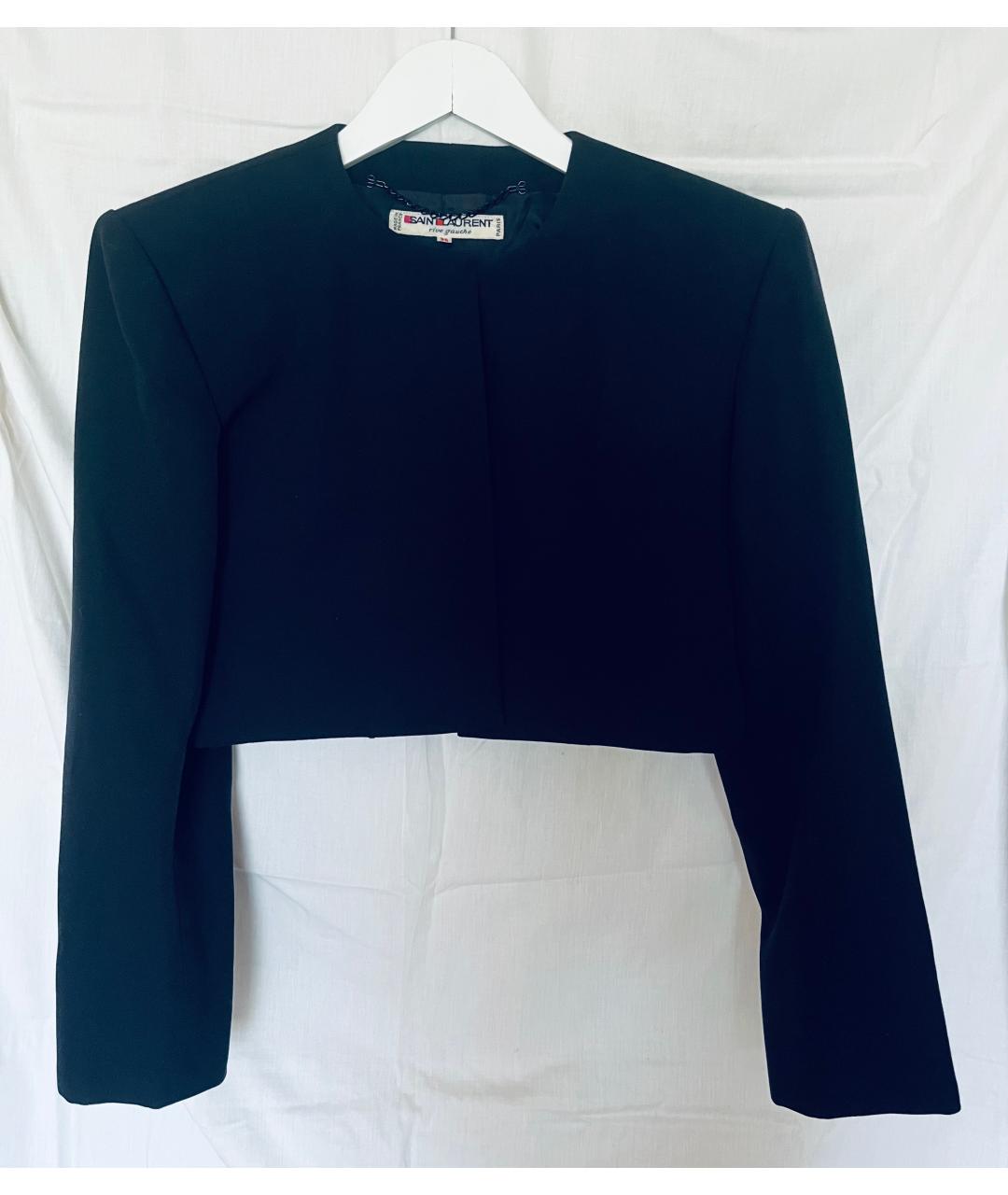 SAINT LAURENT Темно-синий шерстяной жакет/пиджак, фото 4