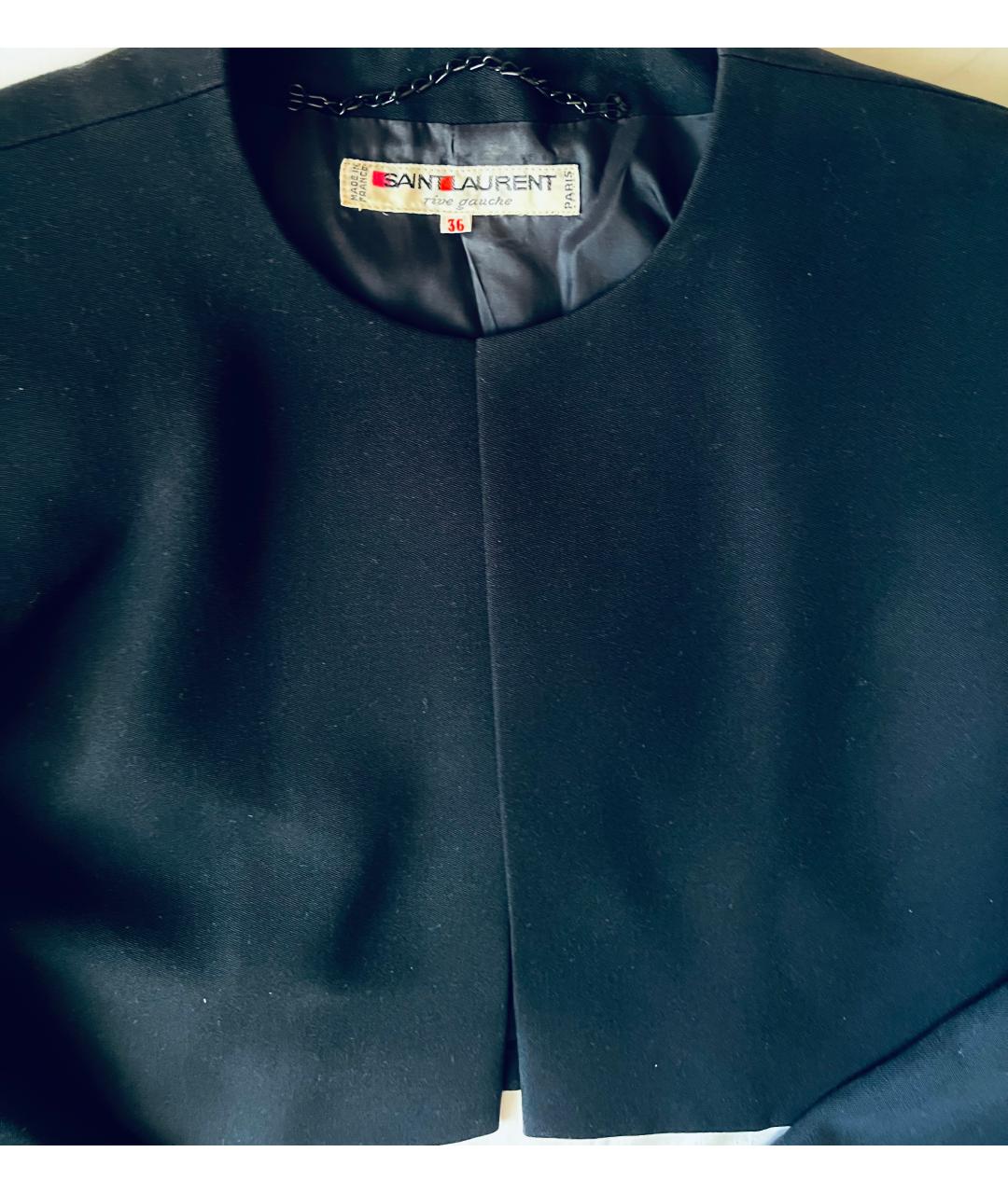 SAINT LAURENT Темно-синий шерстяной жакет/пиджак, фото 3