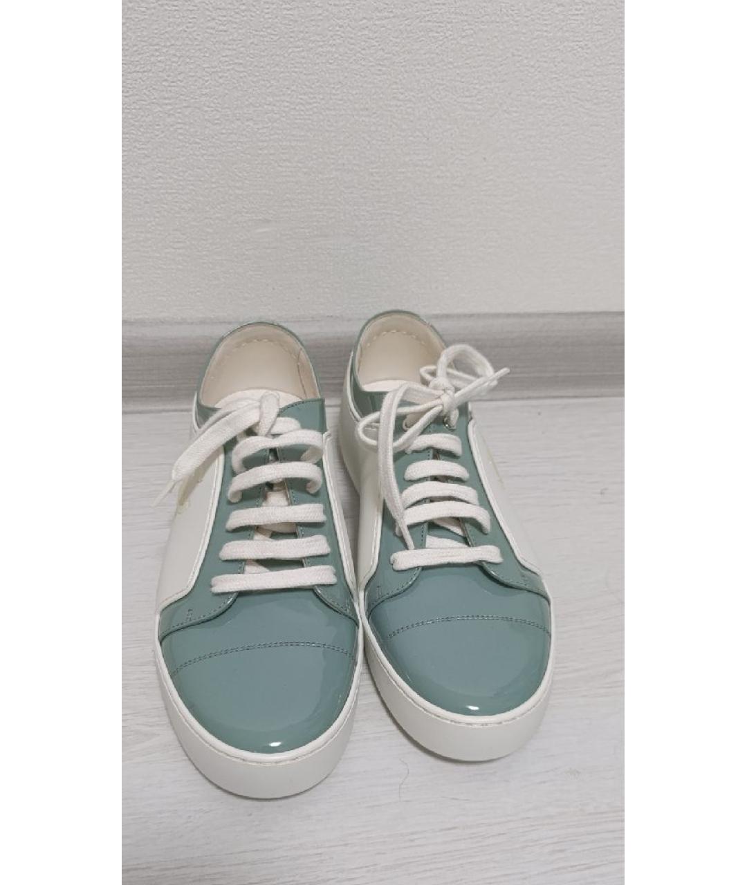 CHANEL Бирюзовые кеды из лакированной кожи, фото 2