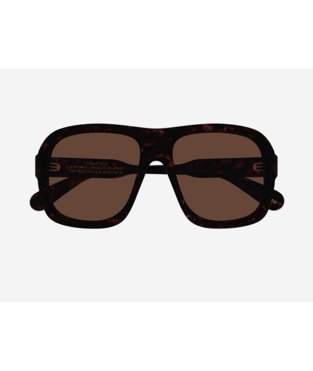 CHLOE Коричневые пластиковые солнцезащитные очки, фото 2