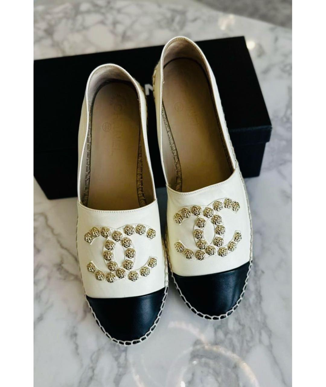 CHANEL Белые кожаные эспадрильи, фото 5