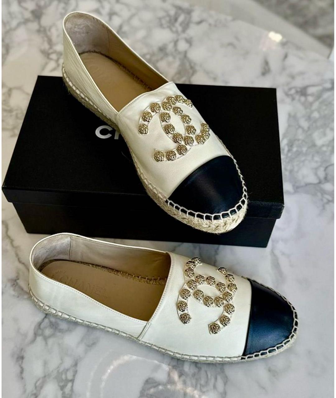 CHANEL Белые кожаные эспадрильи, фото 7