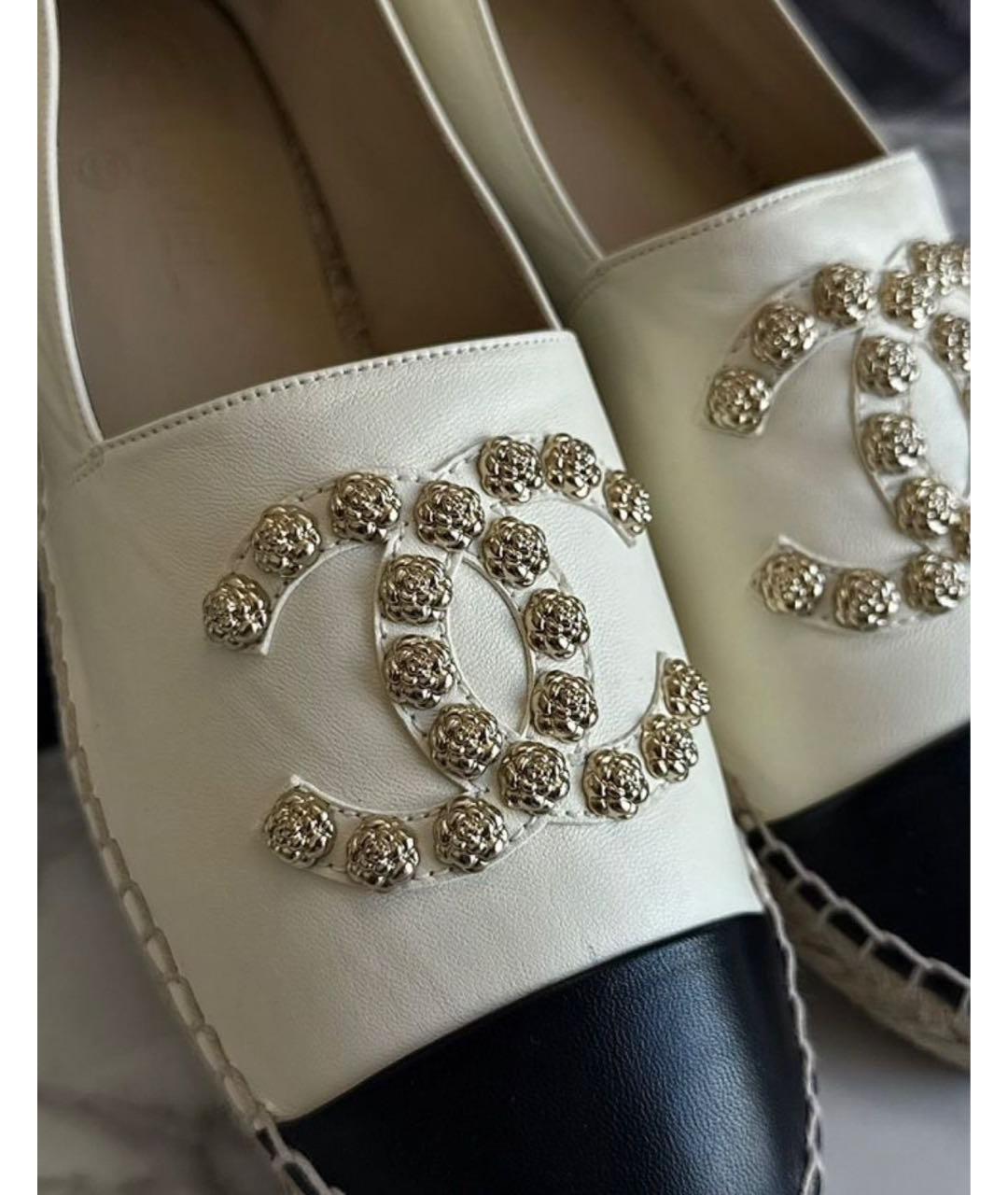 CHANEL Белые кожаные эспадрильи, фото 3