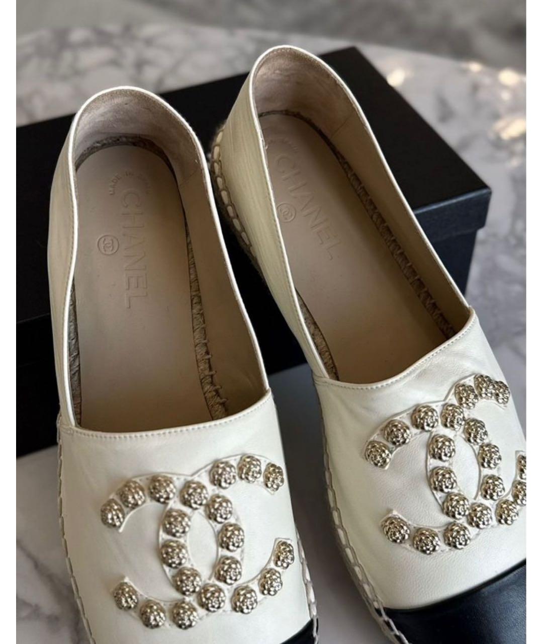 CHANEL Белые кожаные эспадрильи, фото 2