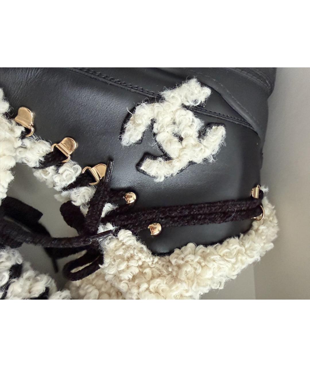 CHANEL Черные кожаные ботинки, фото 6