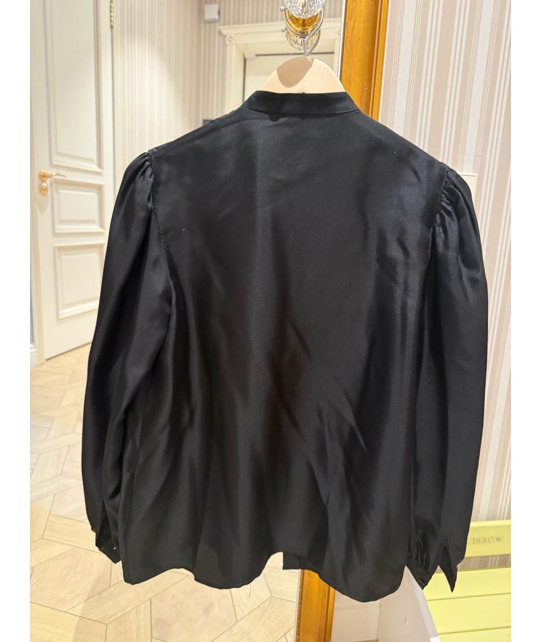 SANDRO Черная шелковая блузы, фото 2