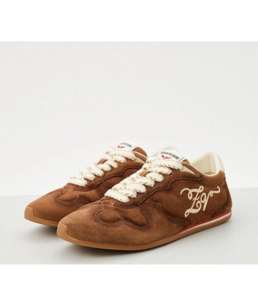 ZADIG & VOLTAIRE Коричневые замшевые кеды, фото 2