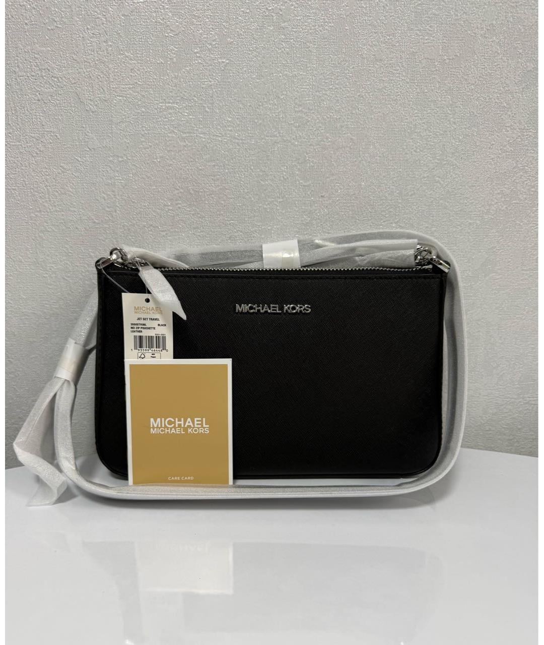 MICHAEL KORS Черная кожаная сумка через плечо, фото 3