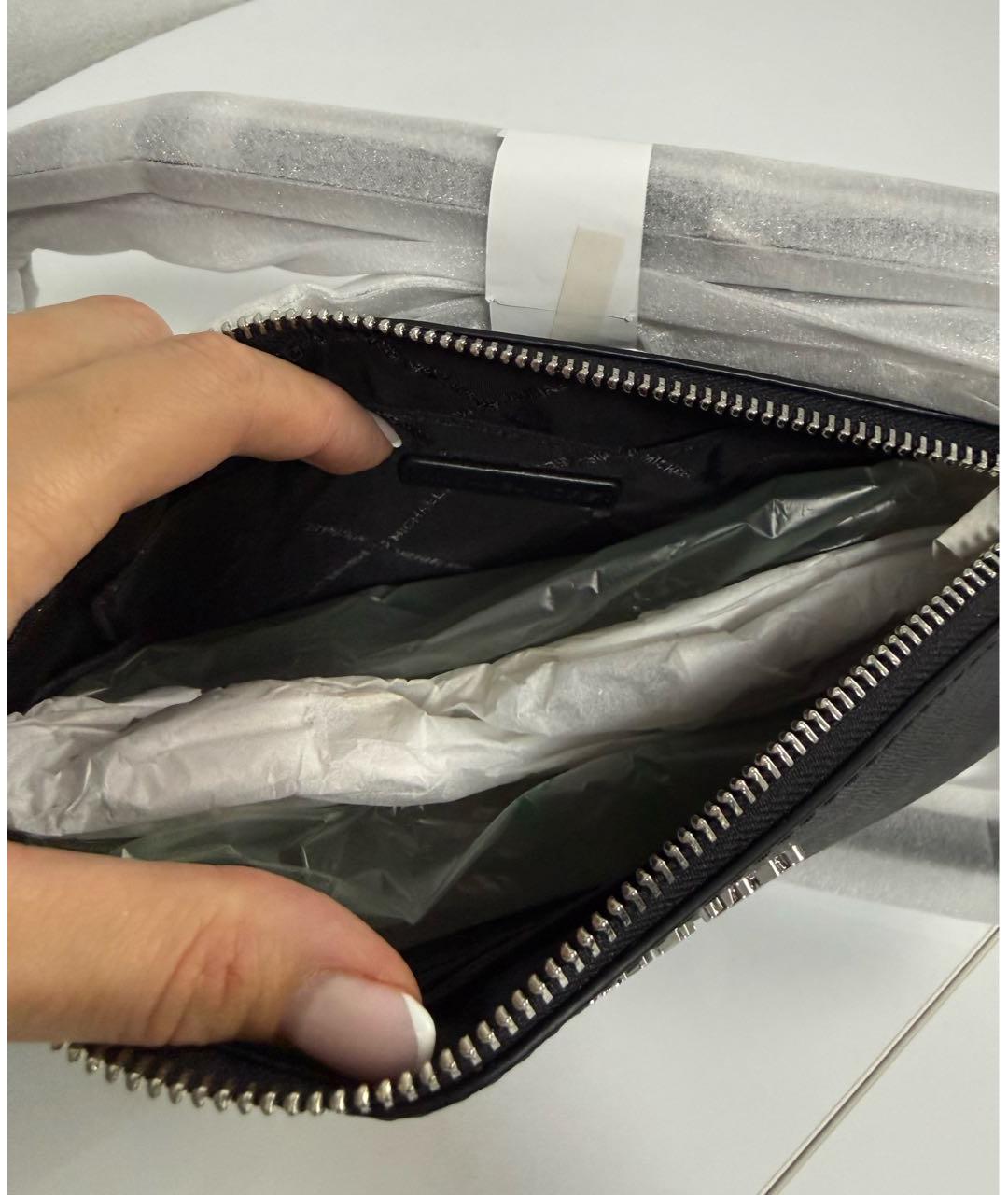 MICHAEL KORS Черная кожаная сумка через плечо, фото 4