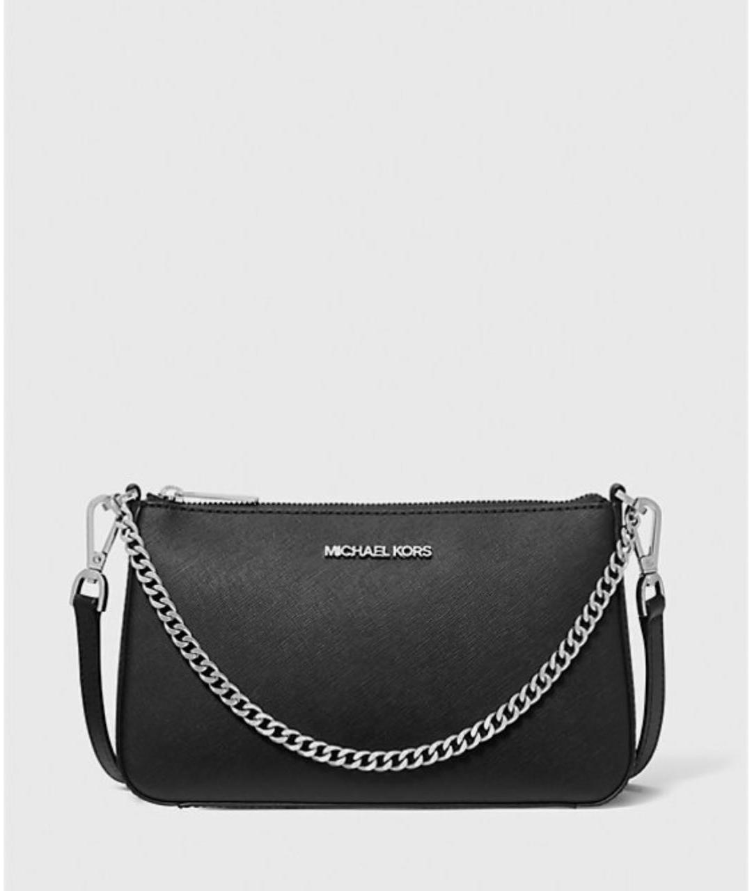 MICHAEL KORS Черная кожаная сумка через плечо, фото 7