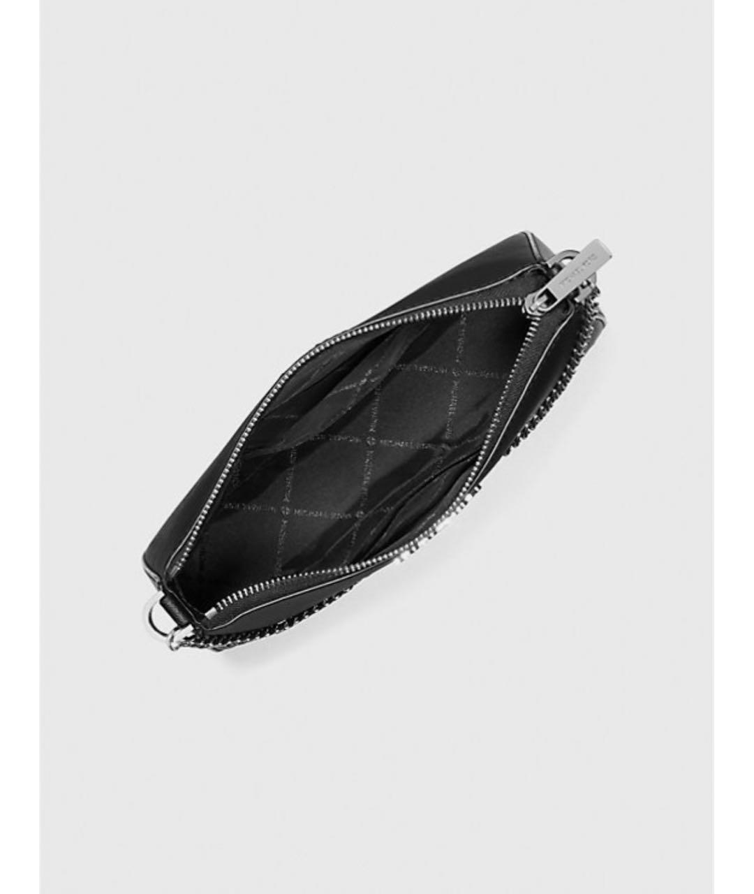 MICHAEL KORS Черная кожаная сумка через плечо, фото 2