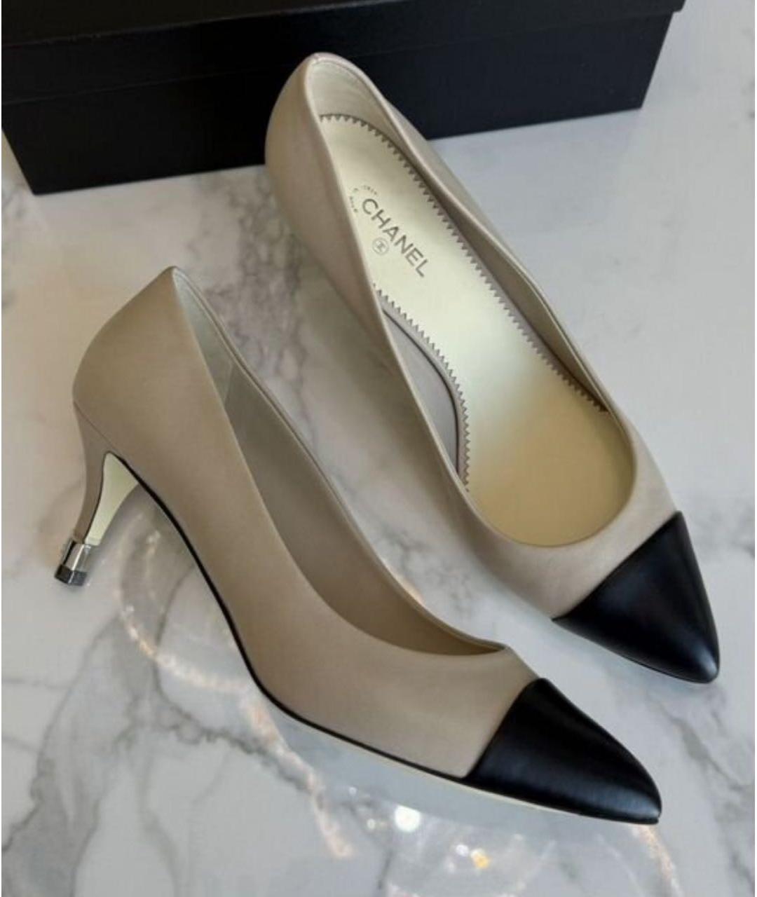 CHANEL Серые кожаные туфли, фото 7