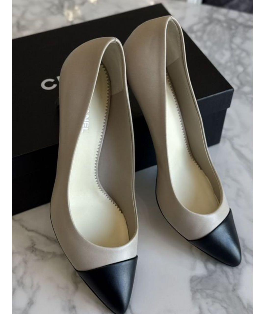 CHANEL Серые кожаные туфли, фото 4