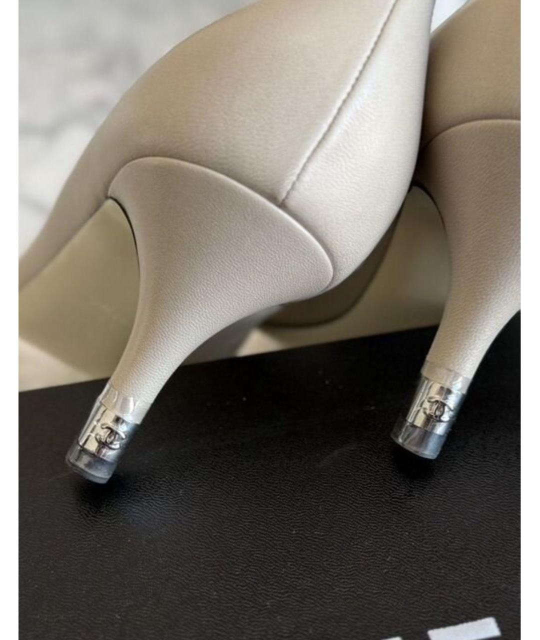 CHANEL Серые кожаные туфли, фото 2