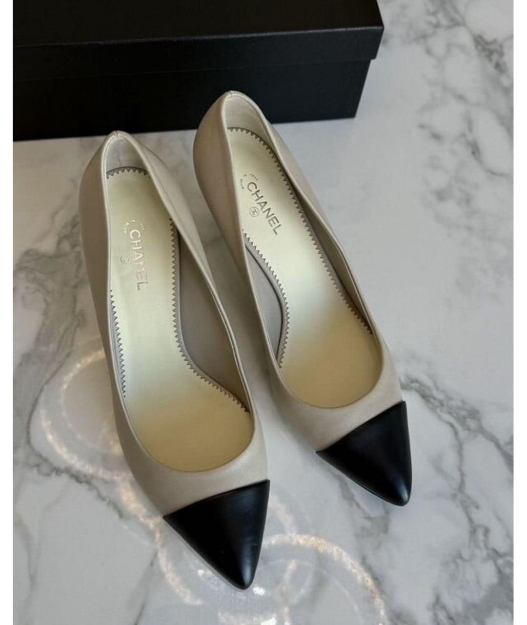 CHANEL Серые кожаные туфли, фото 5