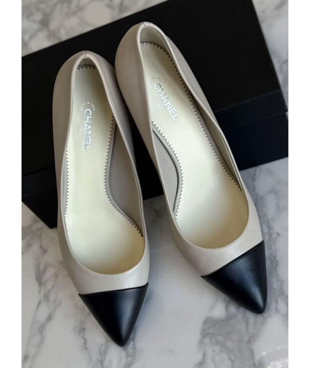 CHANEL Серые кожаные туфли, фото 3