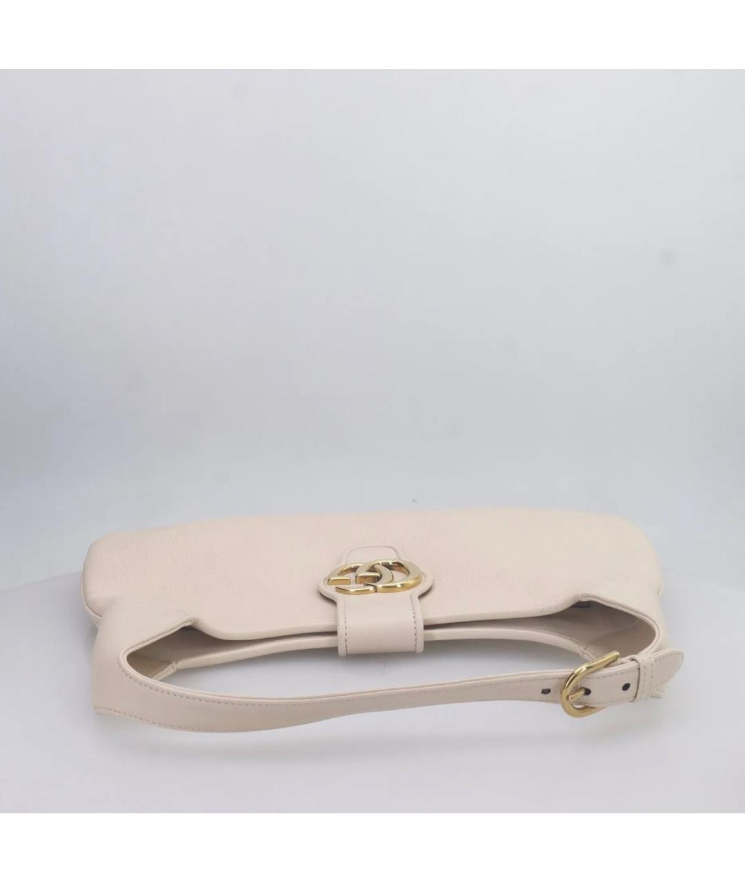 GUCCI Бежевая кожаная сумка с короткими ручками, фото 5