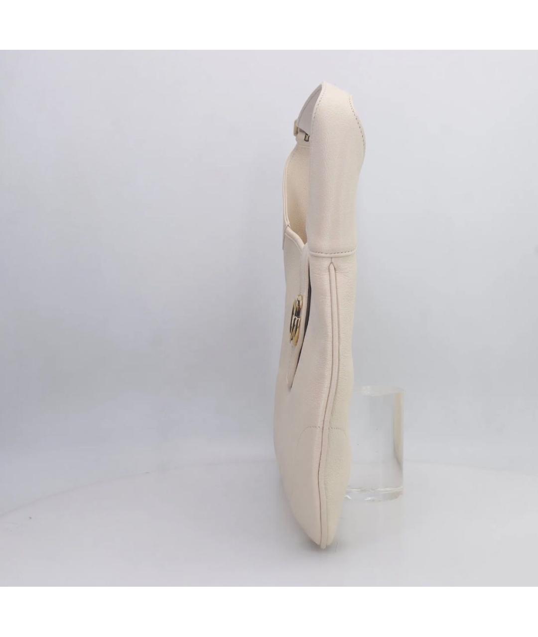 GUCCI Бежевая кожаная сумка с короткими ручками, фото 2