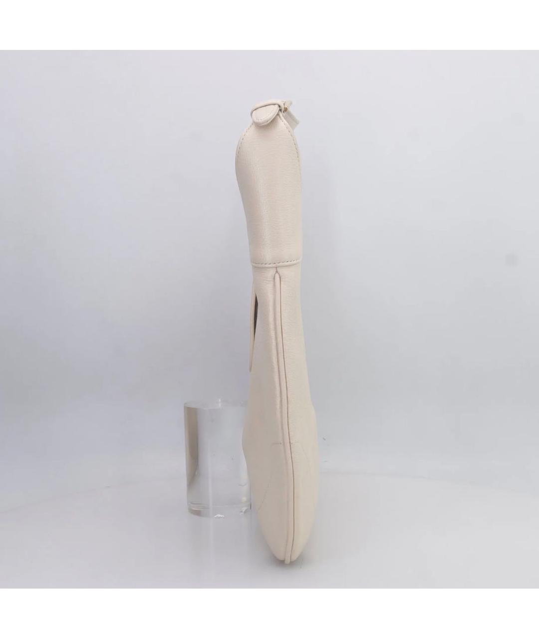 GUCCI Бежевая кожаная сумка с короткими ручками, фото 4