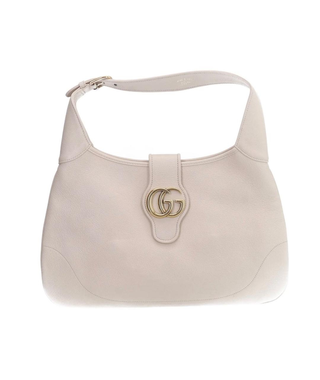 GUCCI Бежевая кожаная сумка с короткими ручками, фото 9