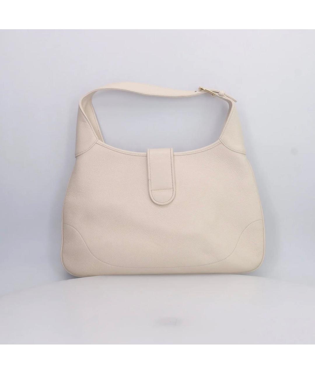 GUCCI Бежевая кожаная сумка с короткими ручками, фото 3