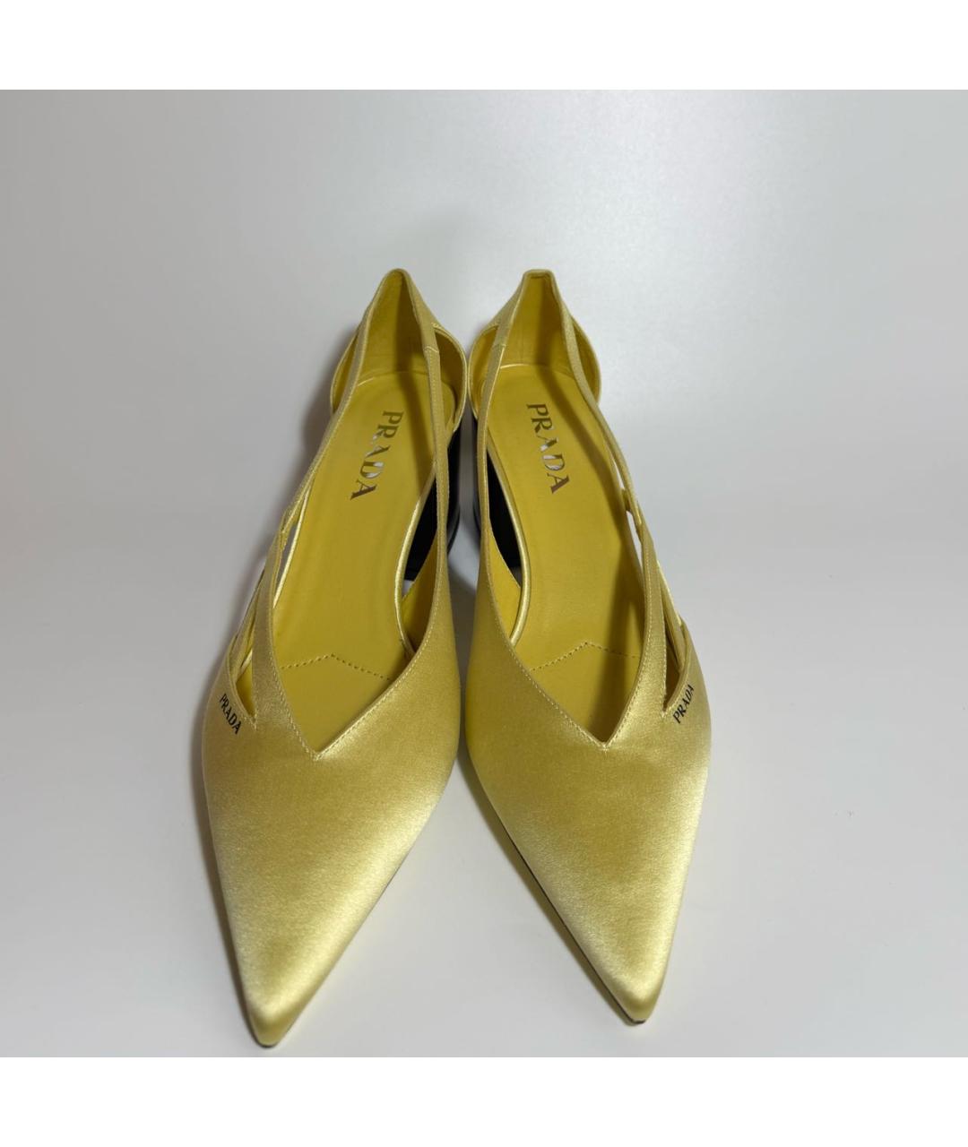 PRADA Желтые текстильные туфли, фото 3