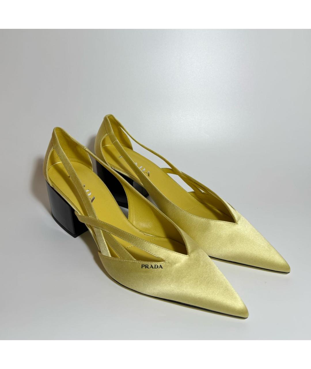 PRADA Желтые текстильные туфли, фото 2