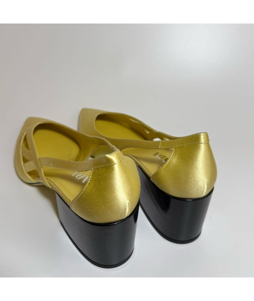 PRADA Желтые текстильные туфли, фото 4