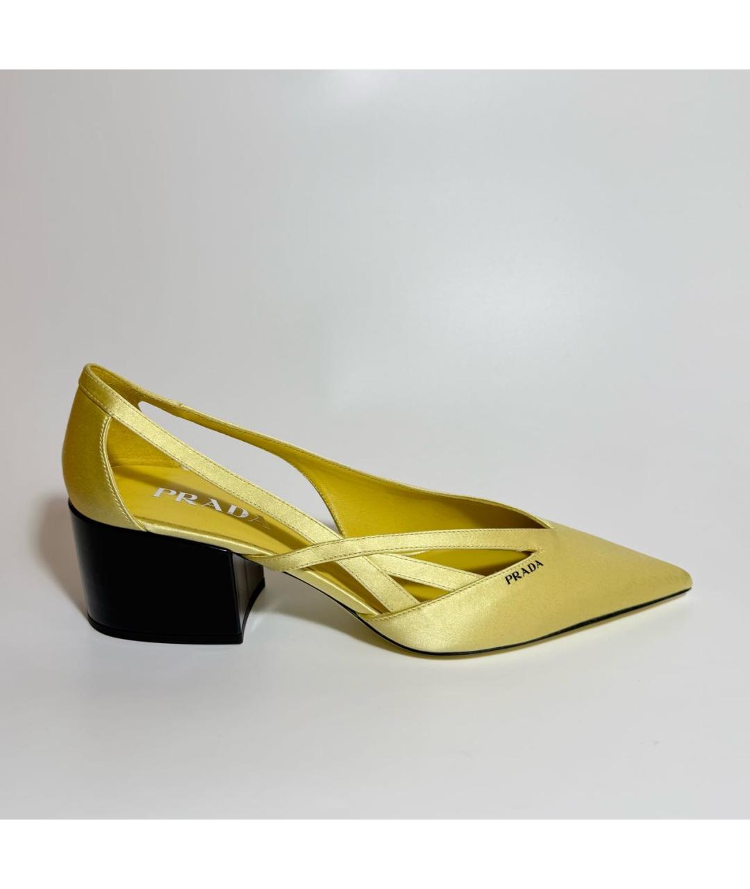 PRADA Желтые текстильные туфли, фото 6