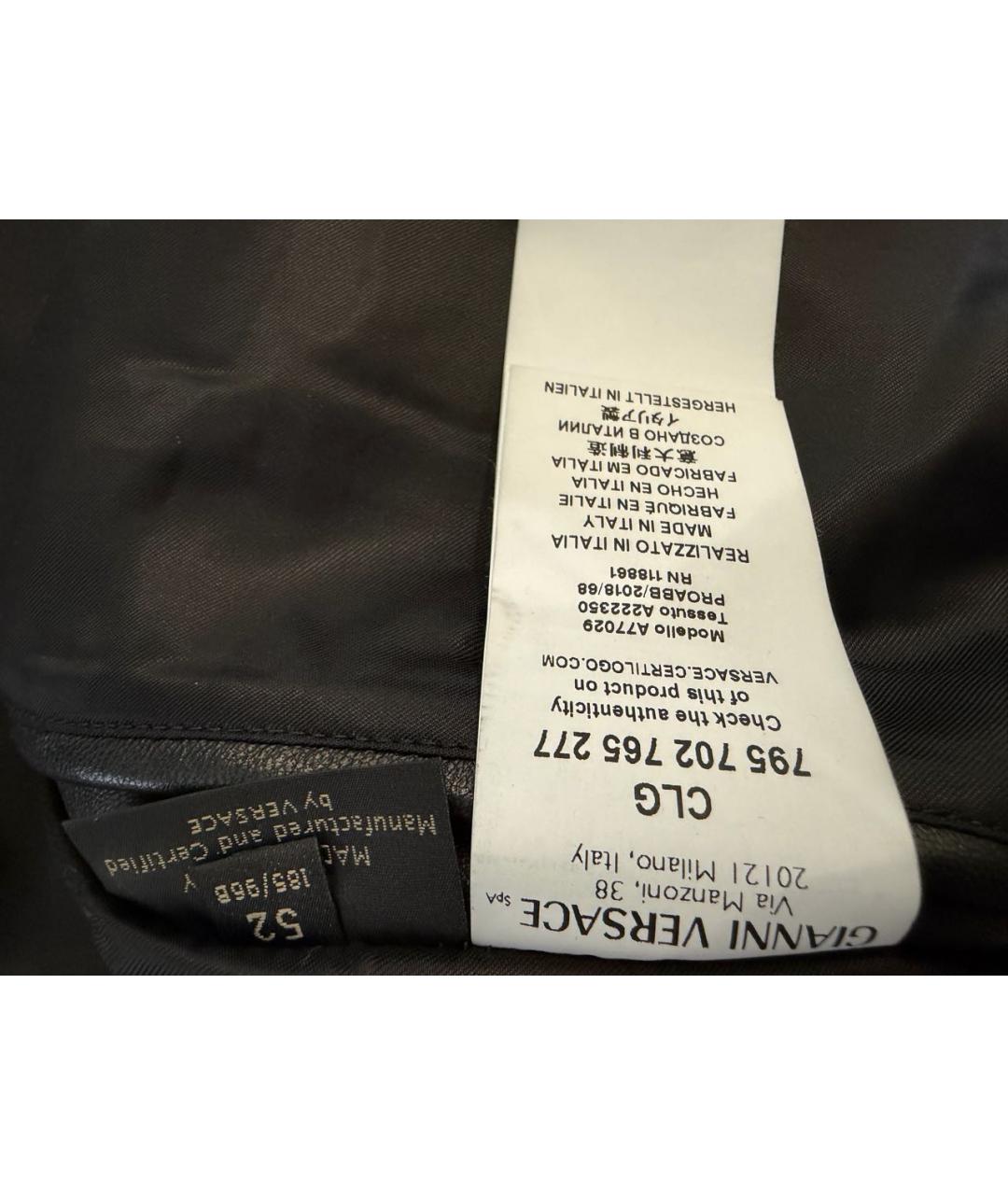 VERSACE Черная кожаная куртка, фото 4