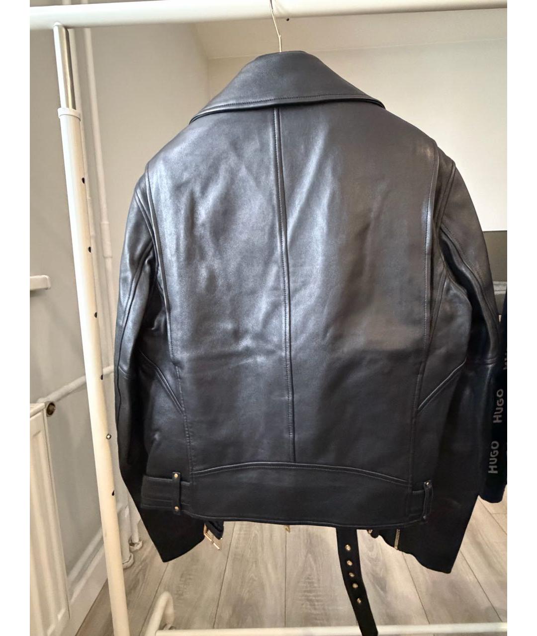 VERSACE Черная кожаная куртка, фото 2