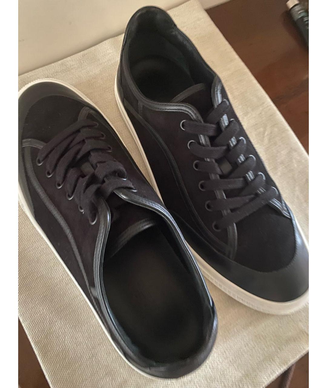 HERMES Черные кожаные низкие кроссовки / кеды, фото 3