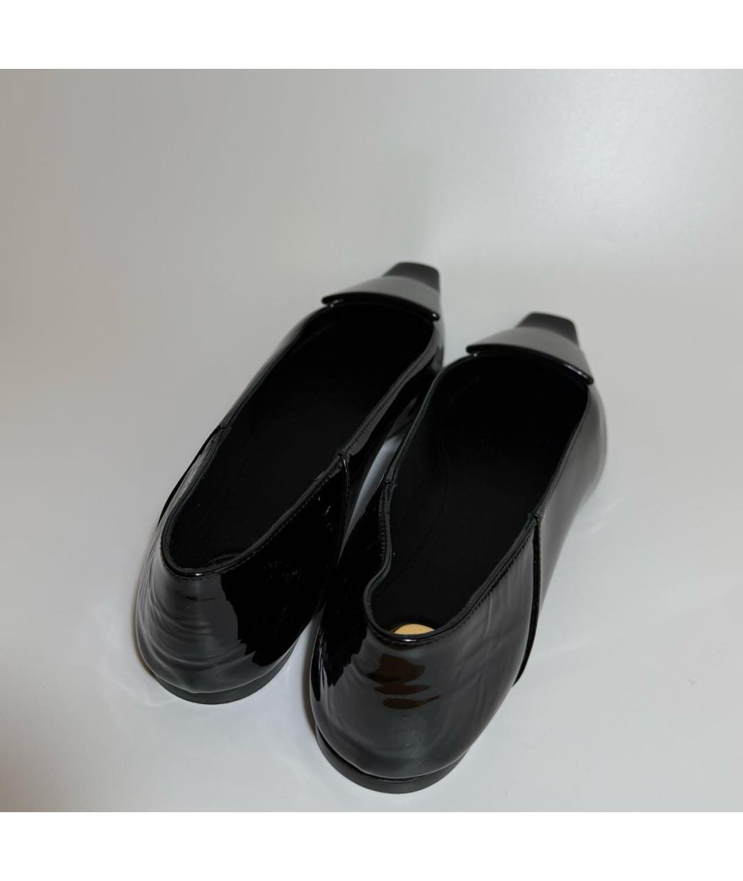 SAINT LAURENT Черные балетки из лакированной кожи, фото 3