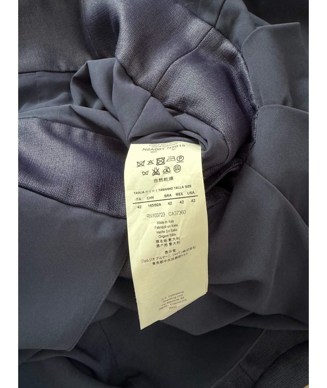 EMPORIO ARMANI Темно-синее ацетатное коктейльное платье, фото 3