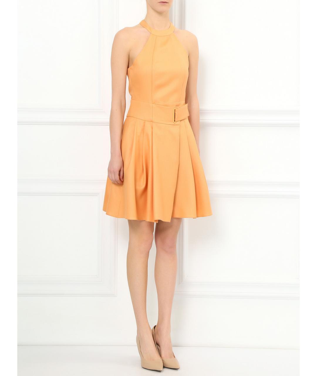 EMPORIO ARMANI Темно-синее ацетатное коктейльное платье, фото 7