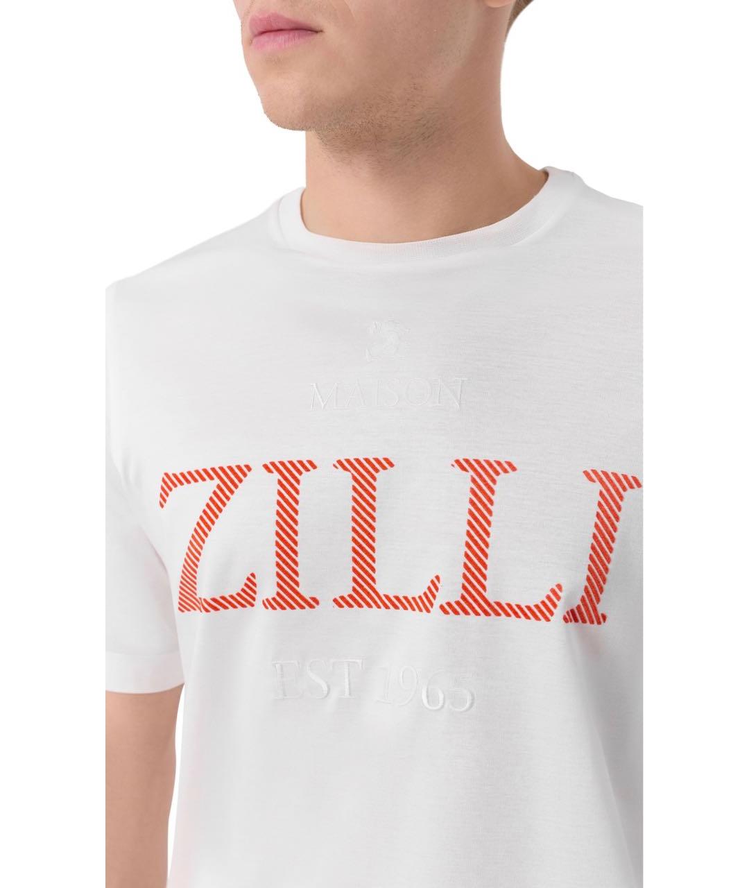 ZILLI Белая хлопковая футболка, фото 4