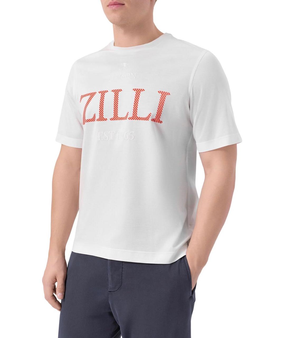 ZILLI Белая хлопковая футболка, фото 2