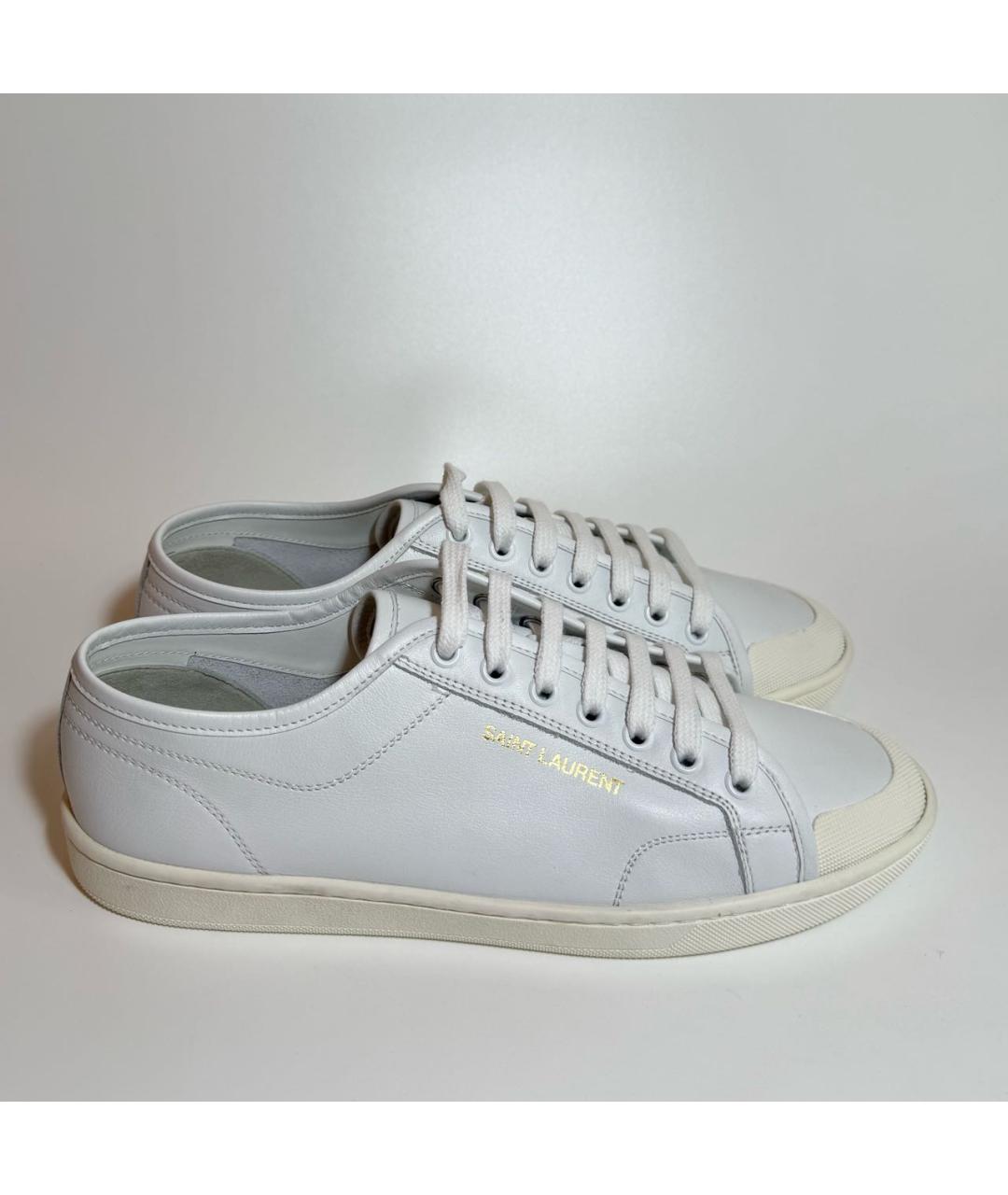 SAINT LAURENT Белые кожаные кеды, фото 3
