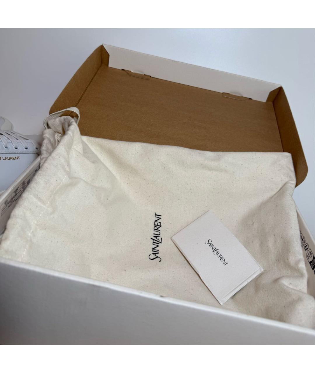 SAINT LAURENT Белые кожаные кеды, фото 6